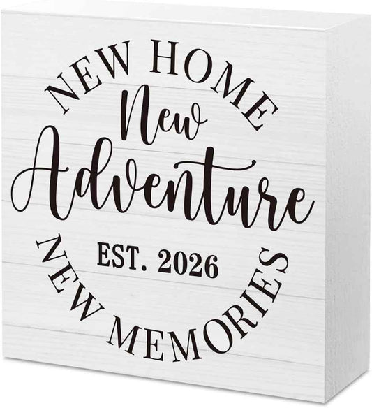 2026 New Home Sign New Home Gift Ideas Housewarming Gift | 2026 House Warming Gifts for Newlywed Friends Couple House Decor Decorations for Office Desk Decor Bedroom Living Room