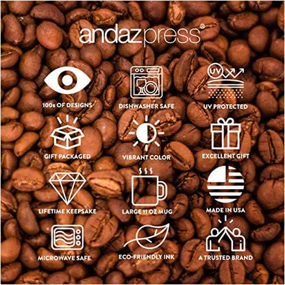 Andaz Press 11oz. Mother's Day Coffee Mug Gift, Peach Flowers Florals