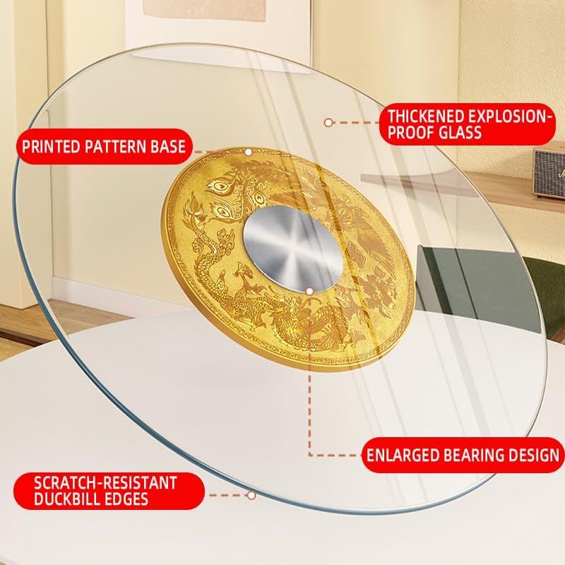 31" Glass Lazy Susan Turntable for Dining Table - Large Round Clear