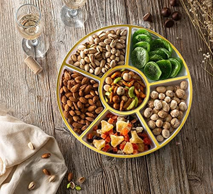 Plasticpro 6 Sectional Round Plastic Serving Tray/Platter