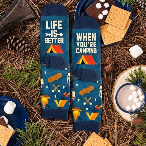 Outdoors Socks - Funny Hiking and Camping Gifts for Men, Women