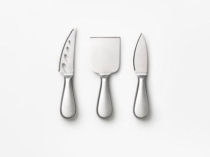 Printworks The Essentials Cheese Tools - 3-Piece Stainless Steel Knife Set | For Hard, Soft & Crumbly Cheese, Book-Style Case, Compact Charcuterie Size
