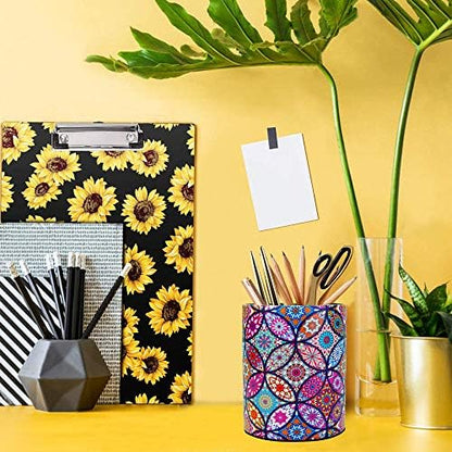 PU Leather Pen Holder, Pencil Holder Desk Organizer for Women Girls