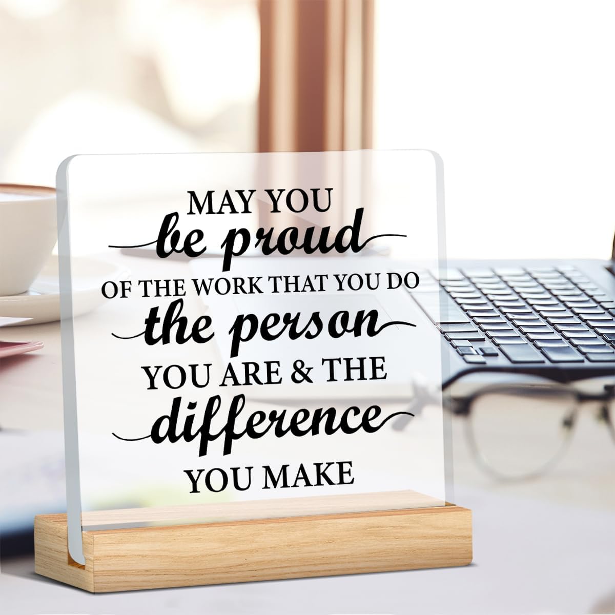 Thank You Gifts for Women Men, Appreciation Gifts for Coworkers Boss Leader | New Job Gifts for Teacher Mentor Coach, Coworker Acrylic Desk Sign Decor