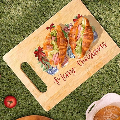 Chinoiserie Christmas Cutting Board for Kitchen Decor, Merry Christmas