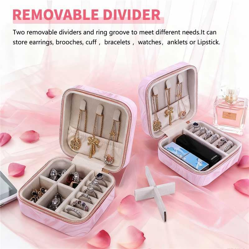 Travel Jewelry Case,Small Jewelry Box with Mirror,Gift for Girls Women