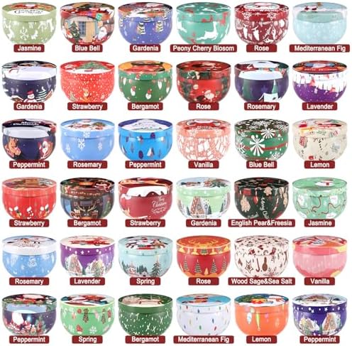 36 Packs Christmas Scented Candles Gift- Aromatherapy Candle-2.5oz Soy