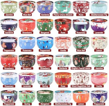 36 Packs Christmas Scented Candles Gift- Aromatherapy Candle-2.5oz Soy