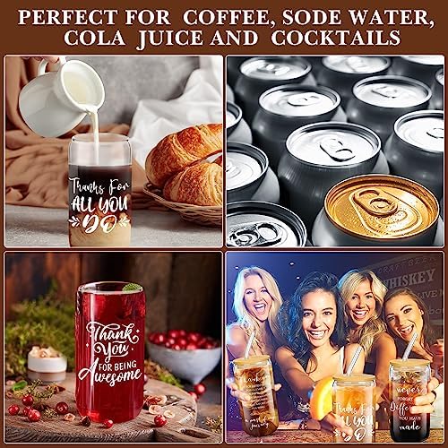 6 Set Employee Appreciation Gifts Bulk Glass Cups, Exquisite