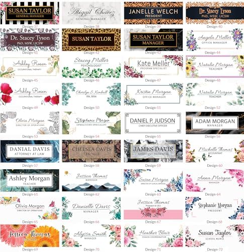 Floral Acrylic Desk Name Plate | Custom Office Sign