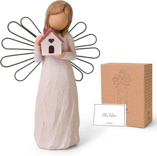 Cuayaes Housewarming Gifts New Home Guardian Angel Figurines for Women | Ideas House Warming Gifts for New Homeowner, Friend, First Time Home Buyers Presents, Housewarming Decorations Essentials
