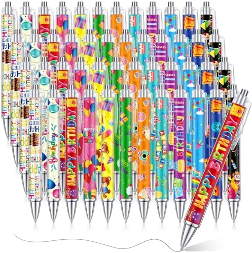Cholemy 48 Pieces Happy Birthday Pens Bulk Happy Birthday Ballpoint