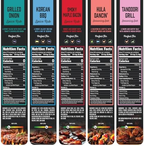 BBQ Grilling Rubs & Grill Seasonings Gift Set, 5 Gourmet Smoking Spice
