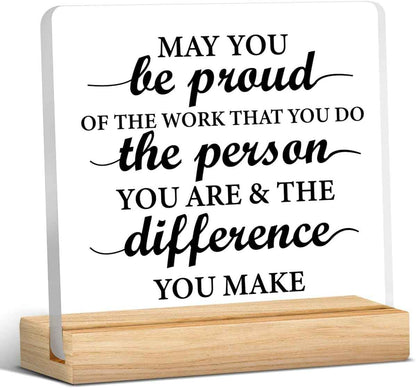 Thank You Gifts for Women Men, Appreciation Gifts for Coworkers Boss Leader | New Job Gifts for Teacher Mentor Coach, Coworker Acrylic Desk Sign Decor