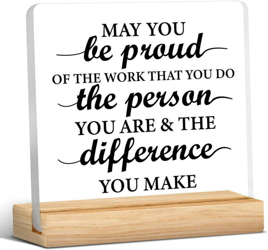Thank You Gifts for Women Men, Appreciation Gifts for Coworkers Boss Leader | New Job Gifts for Teacher Mentor Coach, Coworker Acrylic Desk Sign Decor