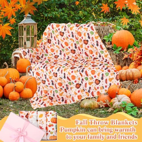 Buryeah 4 Pack Fall Throw Blankets Bulk Flannel Blanket