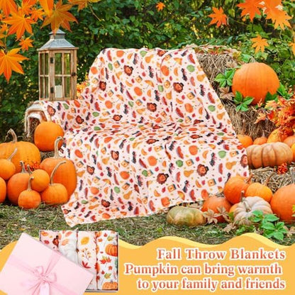 Buryeah 4 Pack Fall Throw Blankets Bulk Flannel Blanket