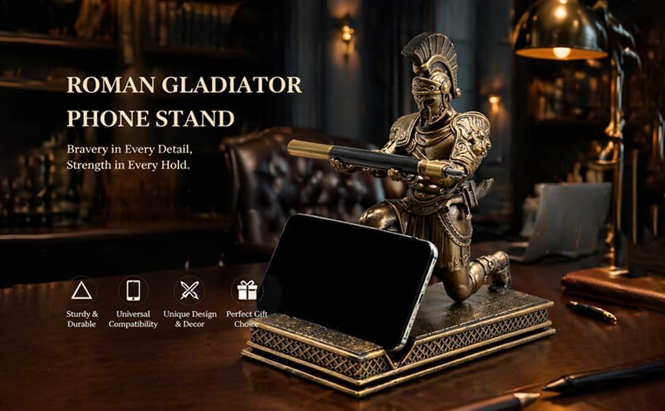 Roman Warrior Pen Holder Knight Desktop Accessories Resin Pen Holder