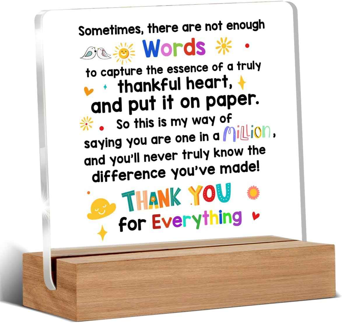 Appreciation Gifts | Thank You Gifts for Coworkers, Friends, Thank You Gift for Women, Men, Desk Decor 4 x 4 Inches