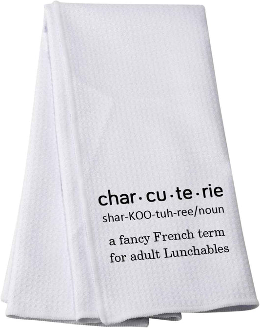 PWHAOO Charcuterie Kitchen Towel Charcuterie Definition Kitchen Towel Charcuterie Board Gift Charcuterie Lover Gift (Char. cu. te T)