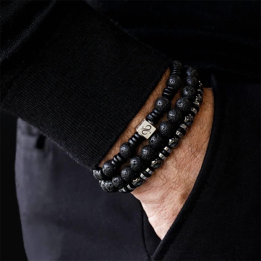 RANKEEF Tiger Eye Bracelet For Men 8MM Natural Stone Beads Bracelet