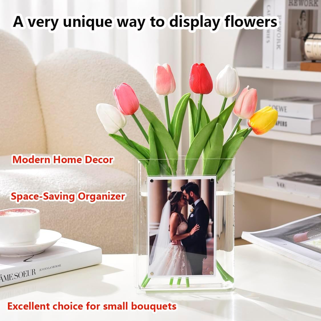 Acrylic Book-Shaped Photo Vase