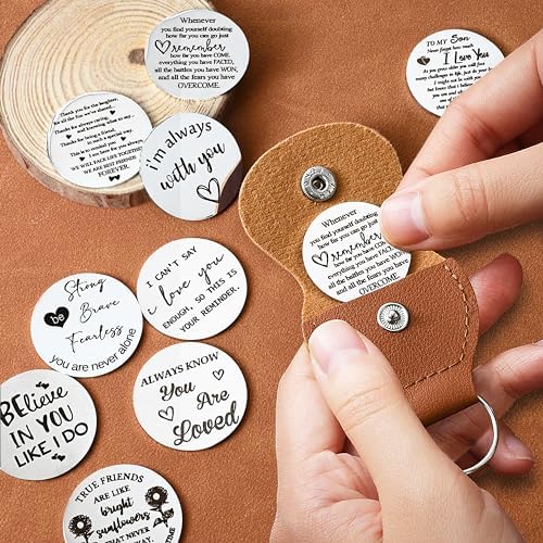 OUMILAN Pocket Hug Token Inspirational Keychain for Men Women