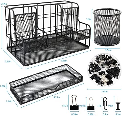 Desk Organizers Caddy and Accessories with 7 Compartments + Pen Holder