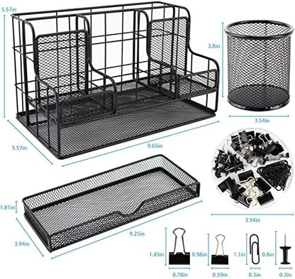 Desk Organizers Caddy and Accessories with 7 Compartments + Pen Holder