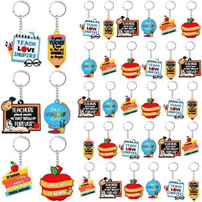 Henoyso 36 Pcs Teacher Keychains Bulk Teachers Appreciation Gifts in
