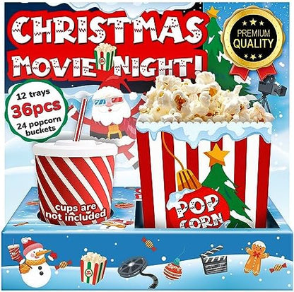 Movie Night Christmas Party Supplies (36ps) - Christmas Movie Snack