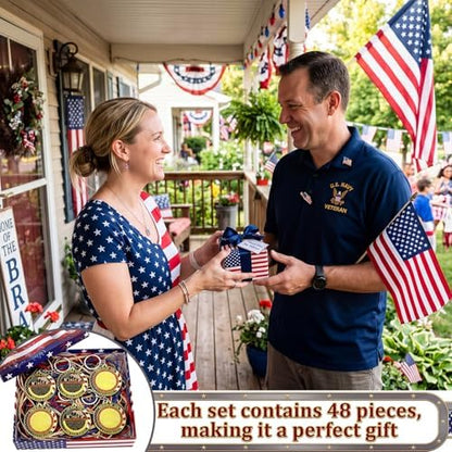 48 Pcs Veterans Keychains Gifts Military Keychain Accessories Thank
