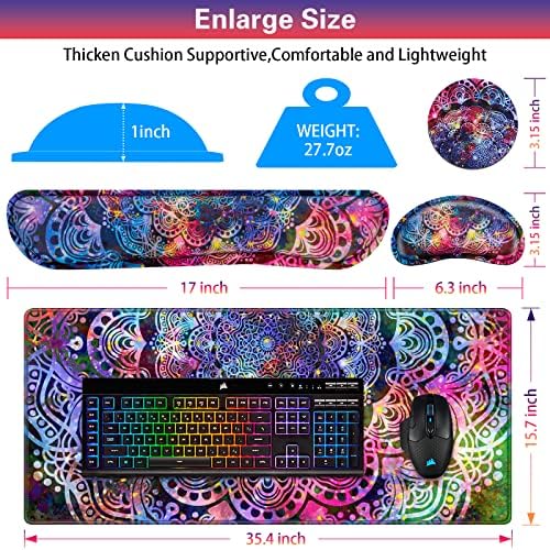 Canjoy Desk Mat with Wrist Rest, Keyboard and Mouse Pad Wrist Support