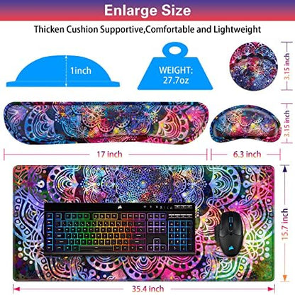 Canjoy Desk Mat with Wrist Rest, Keyboard and Mouse Pad Wrist Support