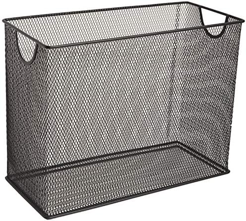 U Brands Desktop Hanging File Organizer, Metal, Black, Letter Size