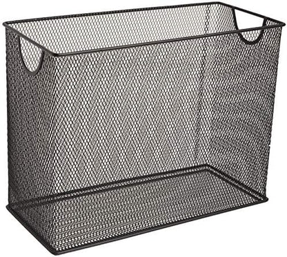U Brands Desktop Hanging File Organizer, Metal, Black, Letter Size