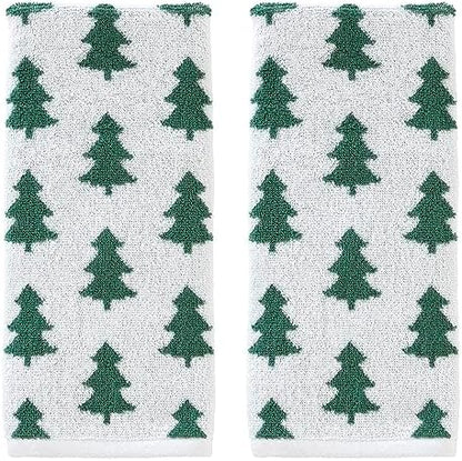 SKL Home Christmas/Winter Holiday Trees Hand Towel Set-2pc