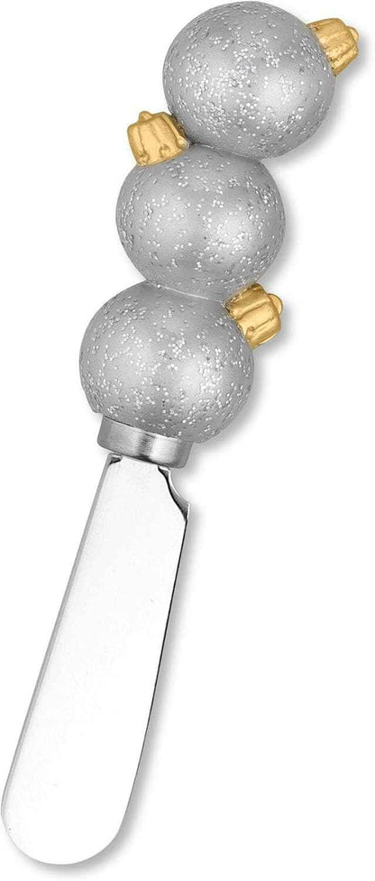 Supreme Housewares Christmas Ornament Cheese Spreaders, Hand-Painted Resin Handles with Stainless Steel Blades for Spreading Cream Cheese, Butter, Jam, or sandwich, Assorted Colors, Set of 4
