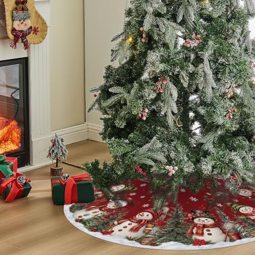 Christmas Snowman Tree Skirt 48 Inches
