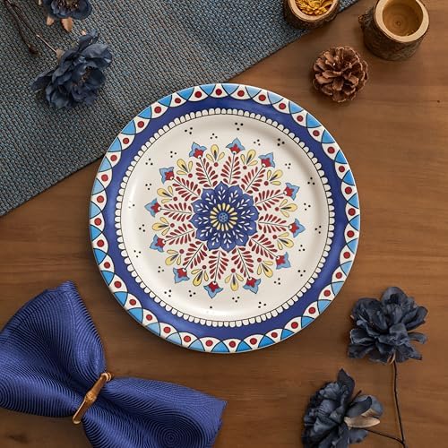 Bico Boho Totem Dinner Plates Set of 4, 11 In Ceramic Plates