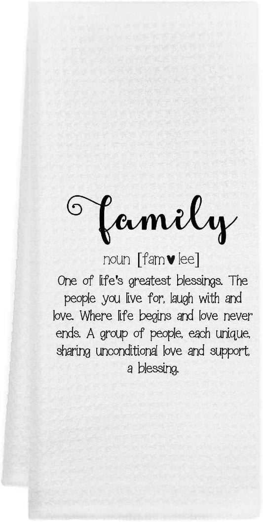 Family Definition Kitchen Towels 16x24, Best Housewarming Gifts for New Home, Ideas, for Family