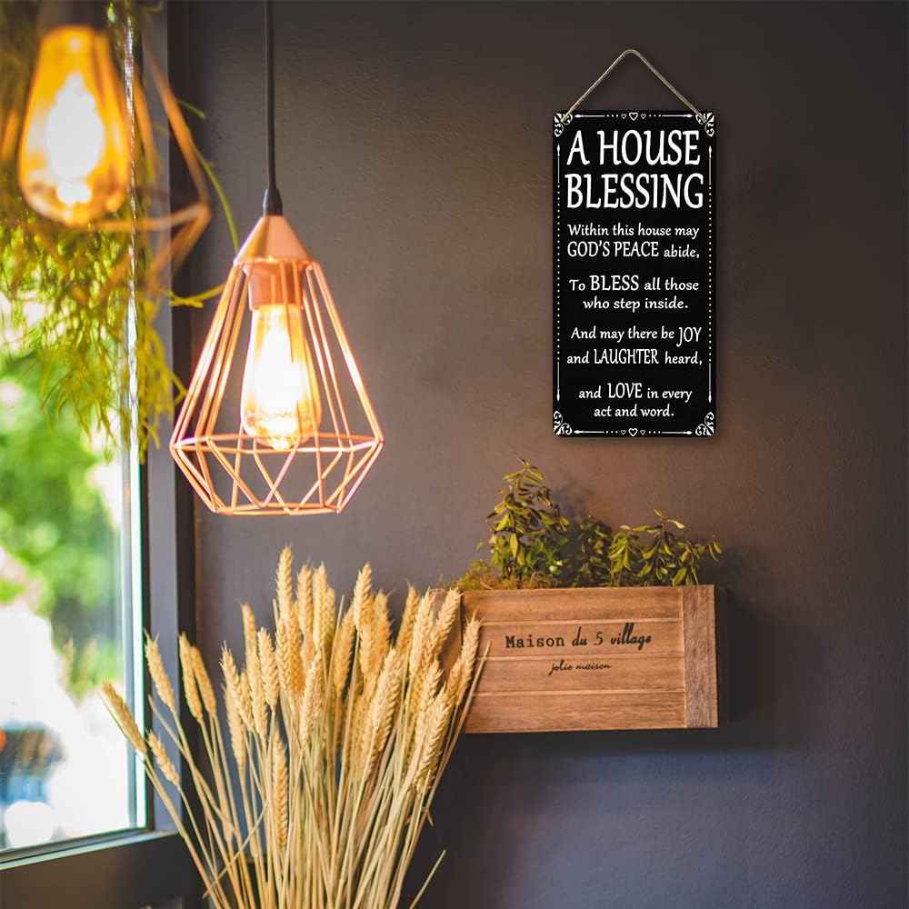 House Warming Gifts New Home For Women God Bless Our Home Sign Christian This House Wall Decor Hanging Pantry Sign Blessing Plaque Housewarming Gift Welcome To The Family Door Signs 6x12 Inch