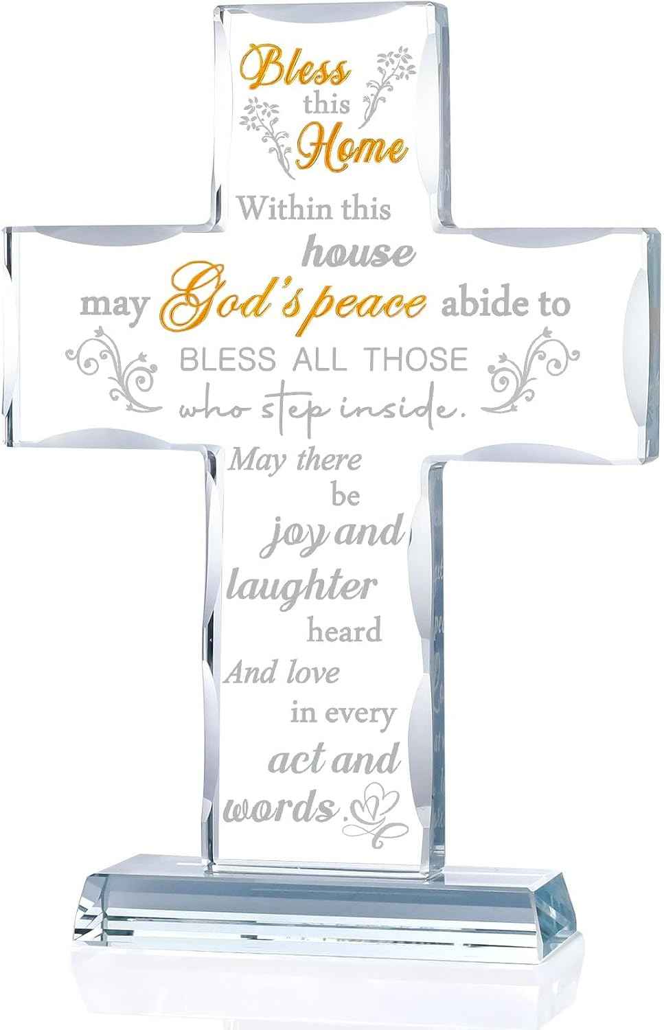 House Warming Gifts New Home, Glass Cross Religious Housewarming for Women | Housewarming Gifts New Home, House Warming Gift for Couples, Women, Men, Couple, Christian, Religious Keepsake Home Decor