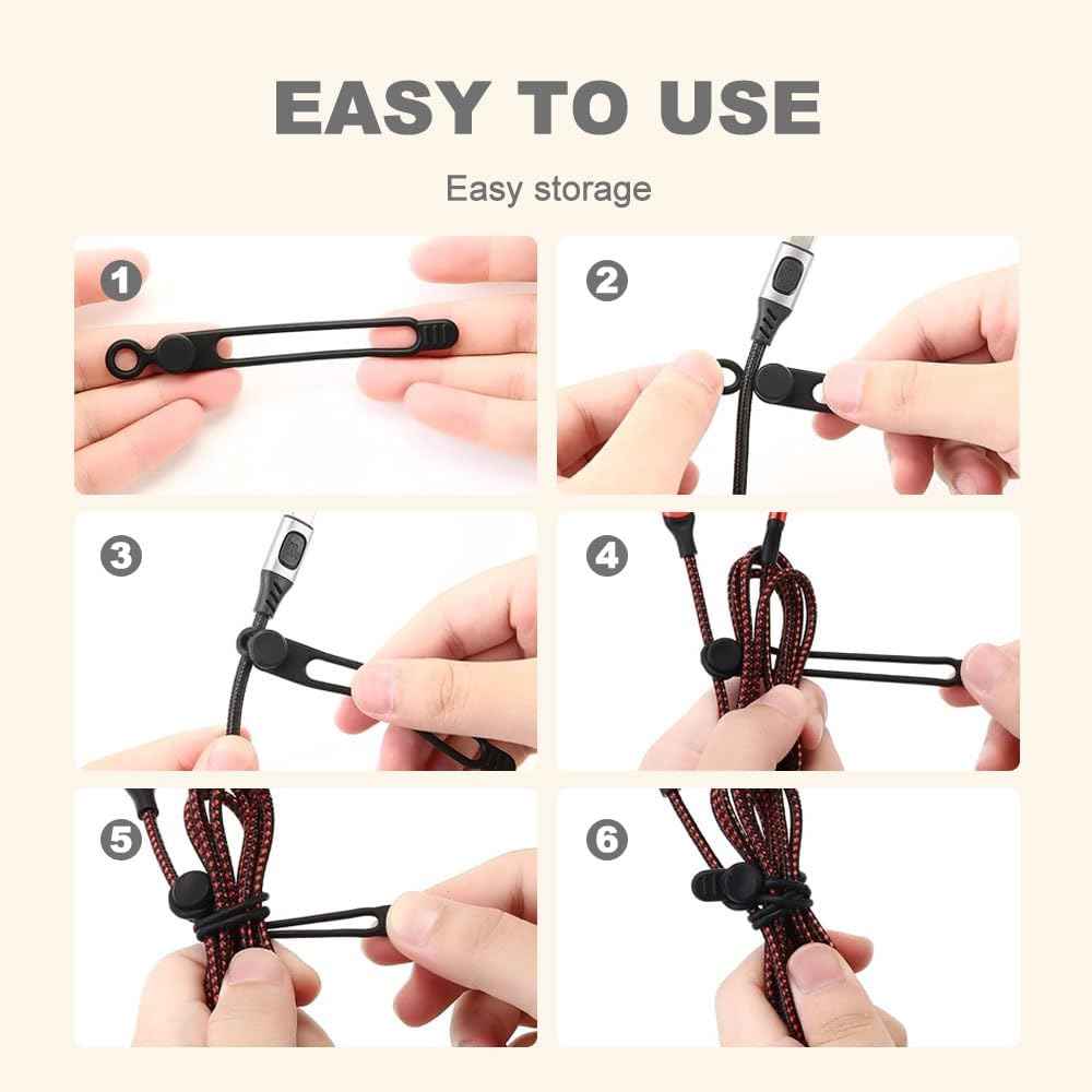 Data Cable Organizer, 2025 New Silicone Cable Tie, Multipurpose Cable Holder for Office and Home, Adjustable Wire Bundling Strap for Electronics, Flexible Cord Organizer for Students and Home (30)