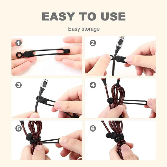Data Cable Organizer, 2025 New Silicone Cable Tie, Multipurpose Cable Holder for Office and Home, Adjustable Wire Bundling Strap for Electronics, Flexible Cord Organizer for Students and Home (30)