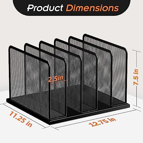 Kuntine.B Desk File Organizer Upright Mesh Desktop Organizer File