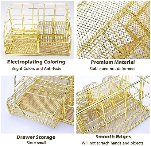 Gold Office Desk Organizers, 13PCS Office Supplies and Accessories