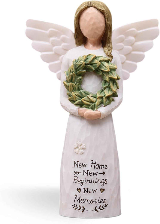 House Warming Gifts New Home Essentials, Housewarming Angel Figurine | New Home Gift Ideas for Friend Women Homeowner, Hand-Painted Resin Statue, Housewarming Gifts ,New Apartment Decor Gifts