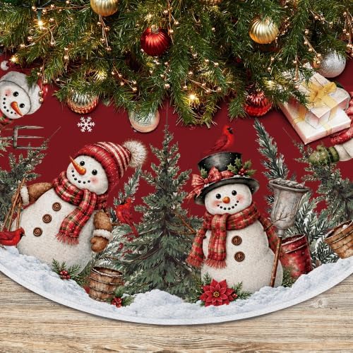Christmas Snowman Tree Skirt 48 Inches