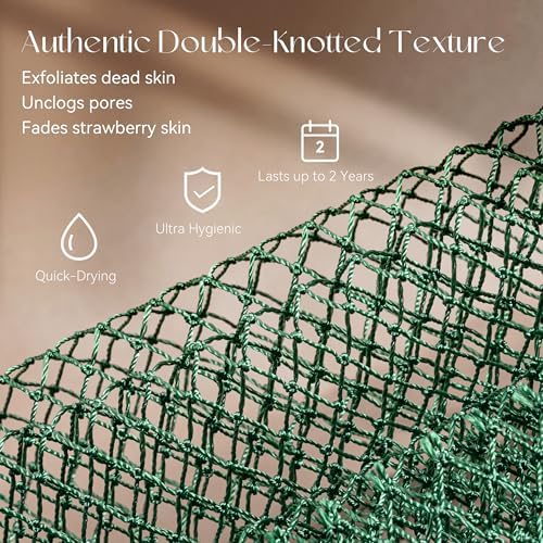 CORATED African Net Sponge Authentic, Shower Loofah Exfoliating Bath